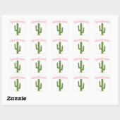 Stickers Cactus vert Merci rose (Feuille)