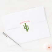 Stickers Cactus vert Merci rose (Enveloppe)