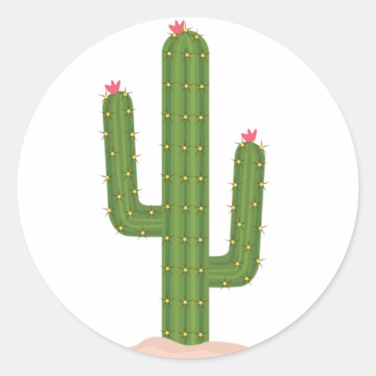Stickers Cactus vert rose (Devant)