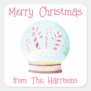 Stickers Cadeau Aquarelle Globe Neige