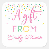 Stickers Cadeau Arc-en-ciel personnalisés pour enf (Devant)