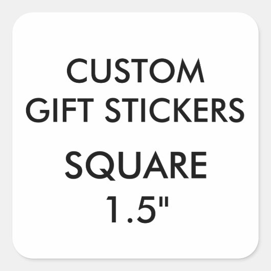 Stickers Cadeau CARRÉ 1,5" sur mesure Modèle (Devant)