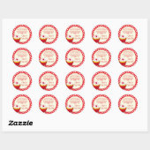 stickers cadeau de gâteau rouge rond (Feuille)