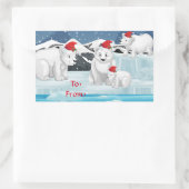 Stickers Cadeau de Noël-Ours polaires (Sac)