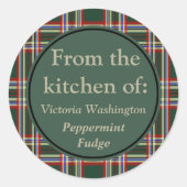 Stickers Cadeau de Noël Plaid Vert (Devant)