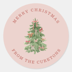 Stickers Cadeau de Noël pour fille rose mignonne