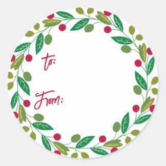 Stickers Cadeau de Noël Wreath