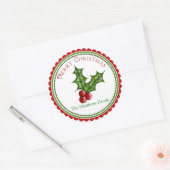 Stickers Cadeau Holly de Noël (Enveloppe)