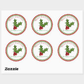 Stickers Cadeau Holly de Noël (Feuille)