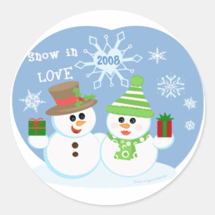 Stickers Cadeau homme et femme neige de Noël