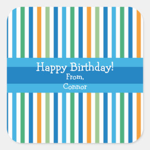 Stickers Cadeau Personnalisé Bleu Bande