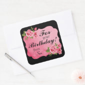 Stickers Cadeau Personnalisé Rose Élégant (Enveloppe)