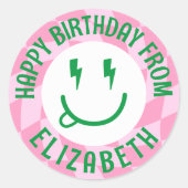 Stickers Cadeau pour Anniversaire aux filles rétro (Devant)