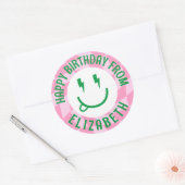 Stickers Cadeau pour Anniversaire aux filles rétro (Enveloppe)