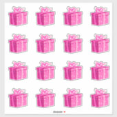 Stickers Cadeau rose Anniversaire Princesse Surpri (Feuille)