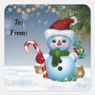 Stickers Cadeau Snowman mignonne