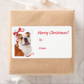 Stickers cadeaux de Noël Bulldog (En situation)