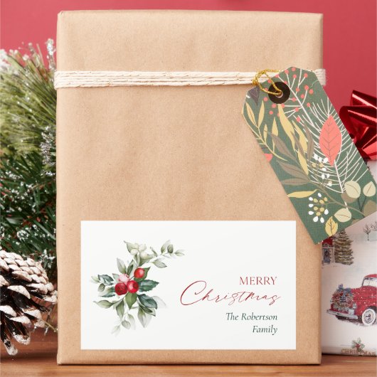 Stickers cadeaux de Noël Joyeux personnalisés (vacances)