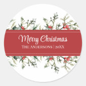 Stickers cadeaux de Noël Mistletoe moderne (Devant)