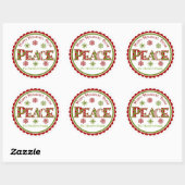 Stickers Cadeaux de Noël Paix (Feuille)