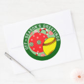 Stickers cadeaux de Noël Softball (Enveloppe)