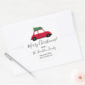 Stickers Cadeaux De Vacances Rond Personnalisés (Enveloppe)