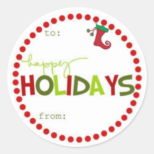 Stickers cadeaux de vacances ronds