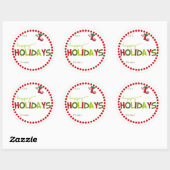 Stickers cadeaux de vacances ronds (Feuille)