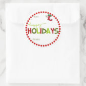 Stickers cadeaux de vacances ronds (Sac)