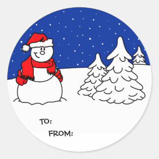 Stickers cadeaux de vacances Snowman
