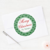 Stickers Cadeaux Joyeux Vert Personnalisé (Enveloppe)