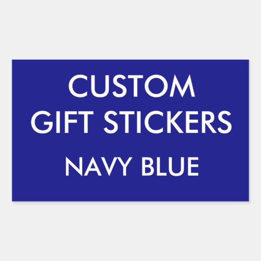 Stickers cadeaux personnalisés MARINE BLUE RECTANG (Devant)