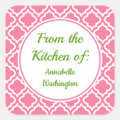 Stickers cadeaux rétro cuisine rose printemps (Devant)