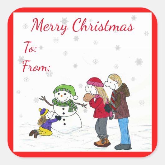 Stickers Cadeaux Snowman Gens Lizzy (Devant)