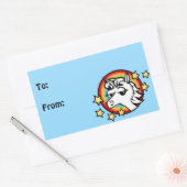 STICKERS CADEAUX UNICORN FUNNY MATTE RECTANGLE (Enveloppe)