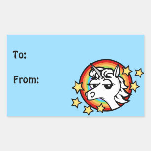 STICKERS CADEAUX UNICORN FUNNY MATTE RECTANGLE