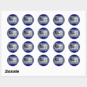 Stickers cadre bleu élégant (Feuille)