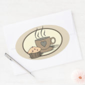 Stickers café et muffin pour les amateurs de café (Enveloppe)
