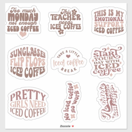Stickers café glacé pack CUT (Feuille)