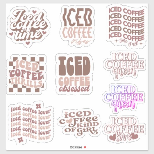Stickers café glacé pack CUT (Feuille)