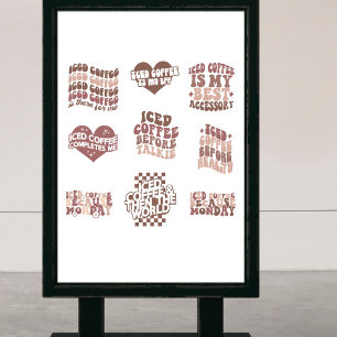 Stickers café glacé pack drôle