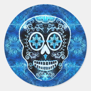 Stickers Calavera Bleu Grinning