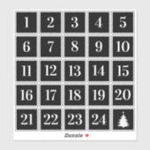 Stickers Calendrier de l'Avent Noël (Feuille)