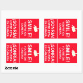 Stickers Caméra vidéo bilingue anglais espagnol (Feuille)