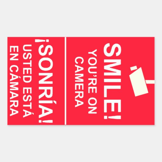 Stickers Caméra vidéo bilingue anglais espagnol (Devant)