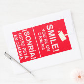 Stickers Caméra vidéo bilingue anglais espagnol (Enveloppe)