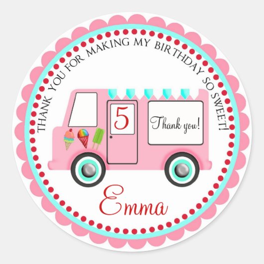 Stickers Camion crème glace (Devant)