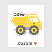Stickers Camion de Camion Jaune pour Enfants Perso (Feuille)