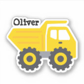Stickers Camion de Camion Jaune pour Enfants Perso (Devant)