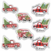 Stickers Camion de Noël Rouge (Devant)